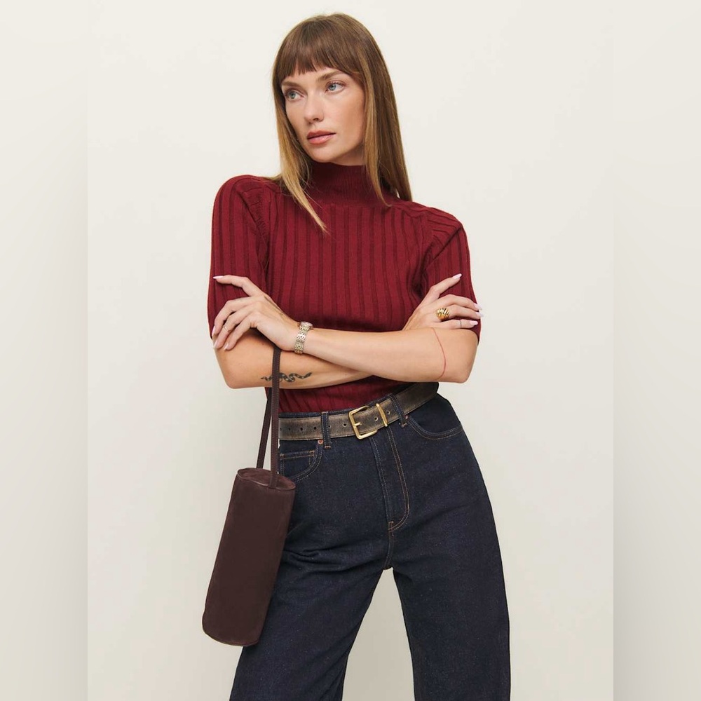 NWT reformation Simona suede purse - espresso suede - Picture 2 of 8